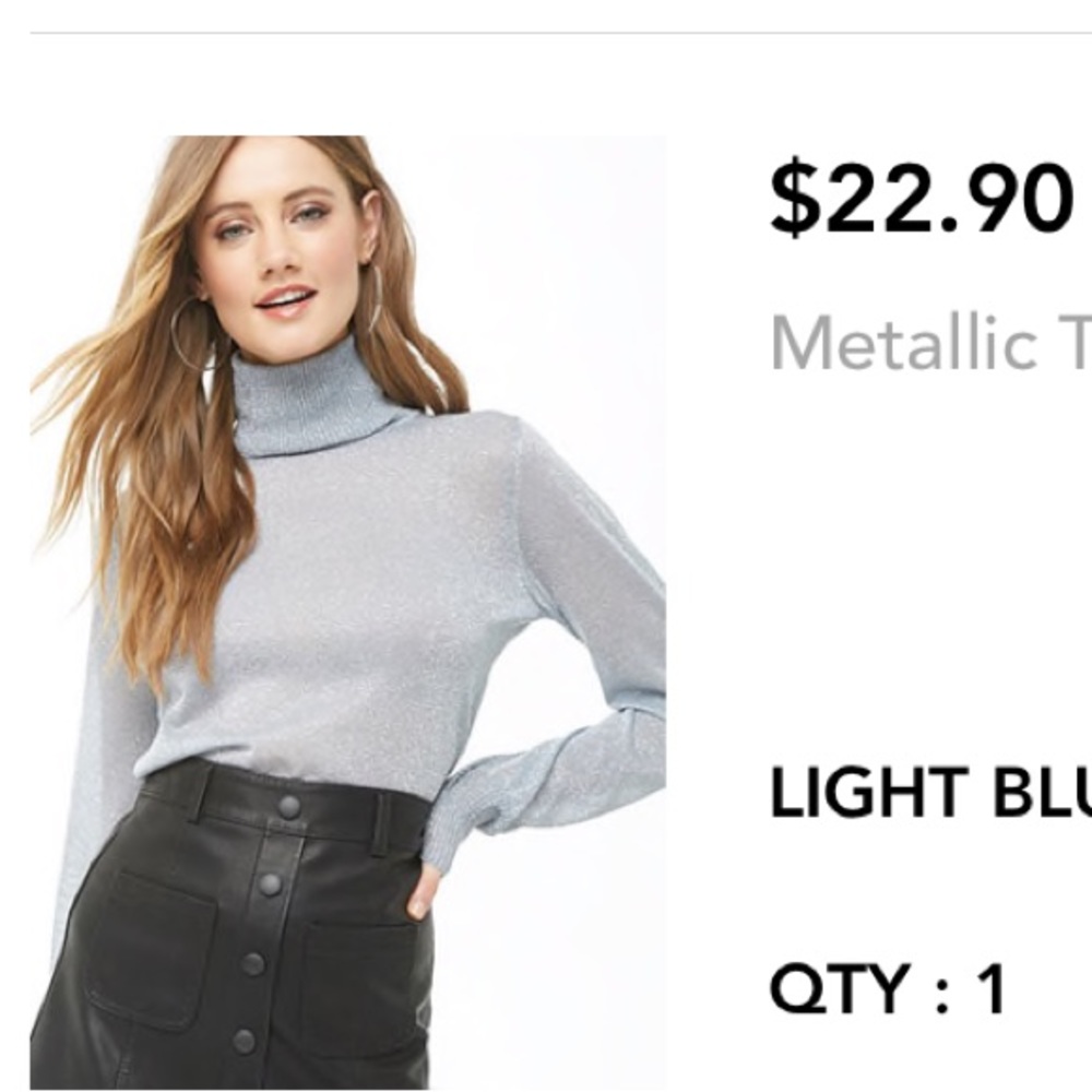Metallic Turtleneck Sweater
